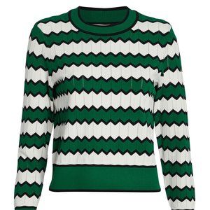 NWT Veronica Beard Amalie Chevron Stripe Crewneck Pullover